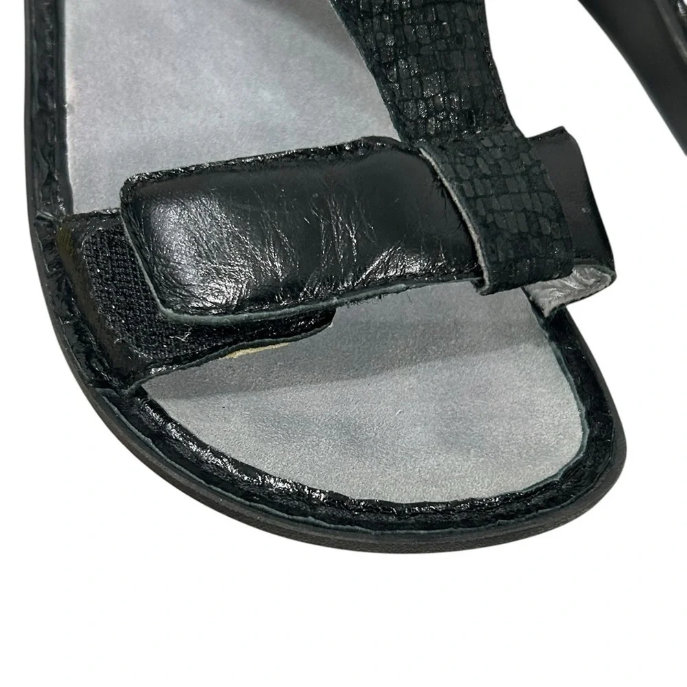 ALEGRIA Kendra Black Shimmer T-Strap KEN-765 Sandals Womens - Picture 11 of 14